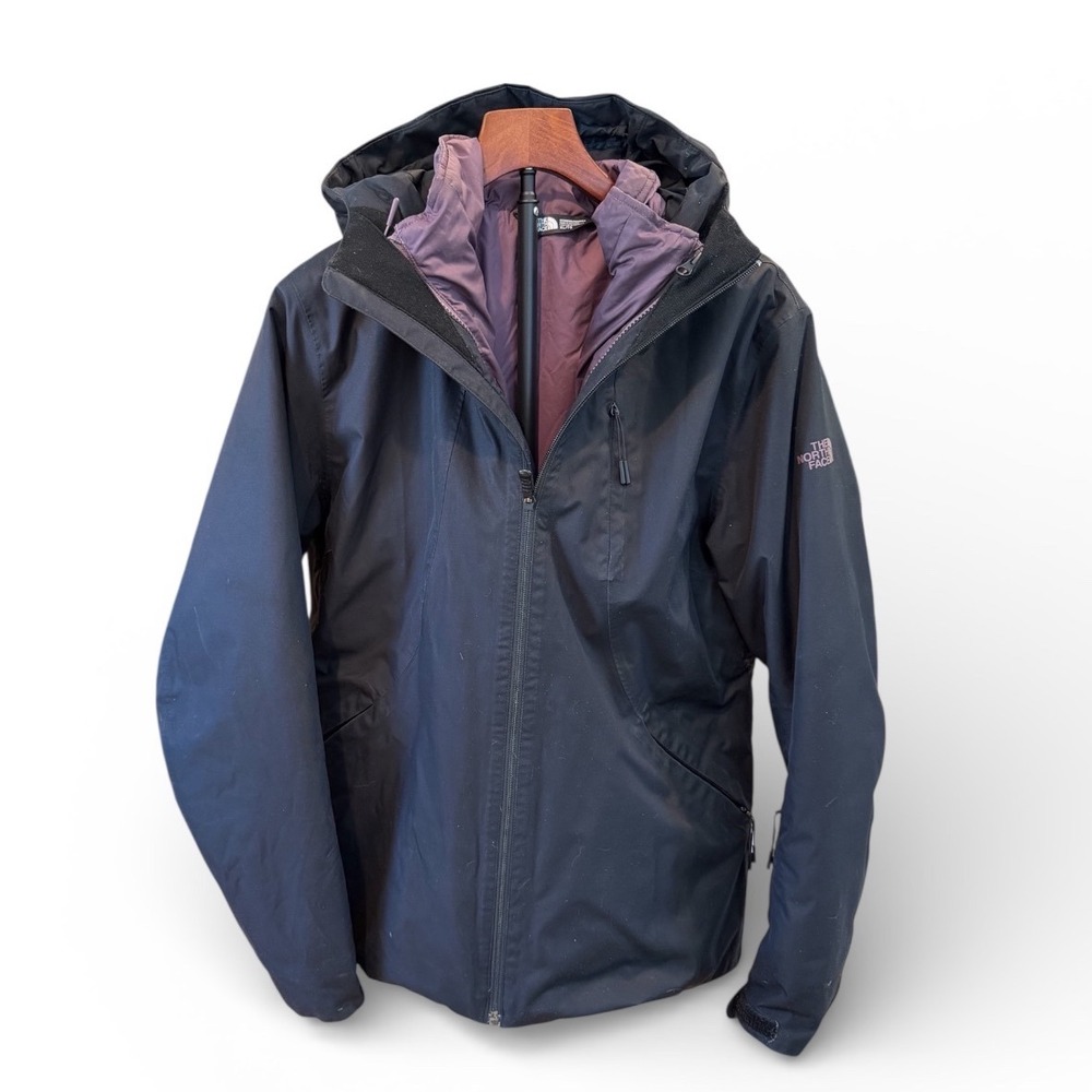 The North Face Womens 3 in 1 Jacket System‎ Black Purple Ski Skirt Gorpcore XL
